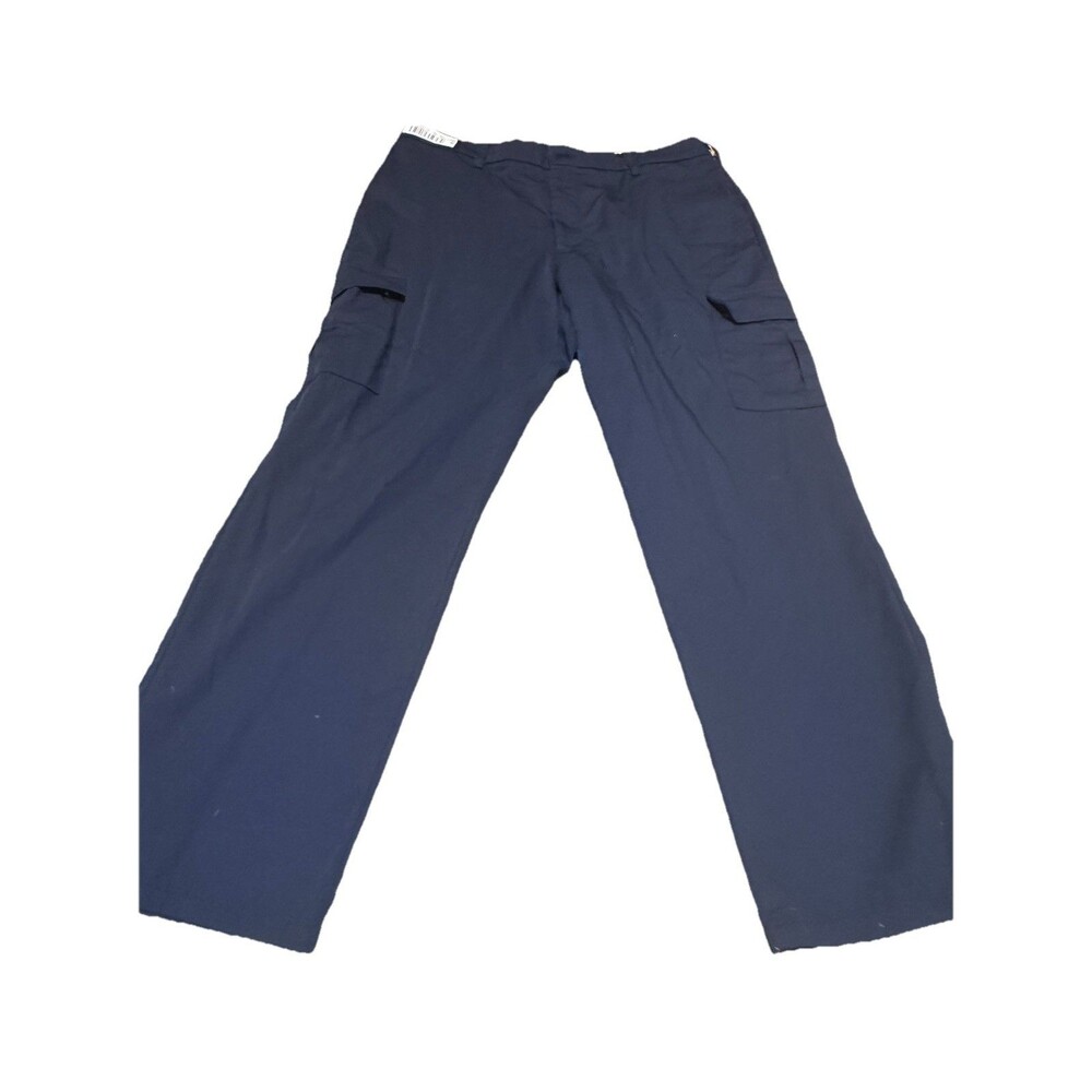 Aramark Pants Mens 38 X32 Workwear Uniform Flat Front Industrial Work navy blue